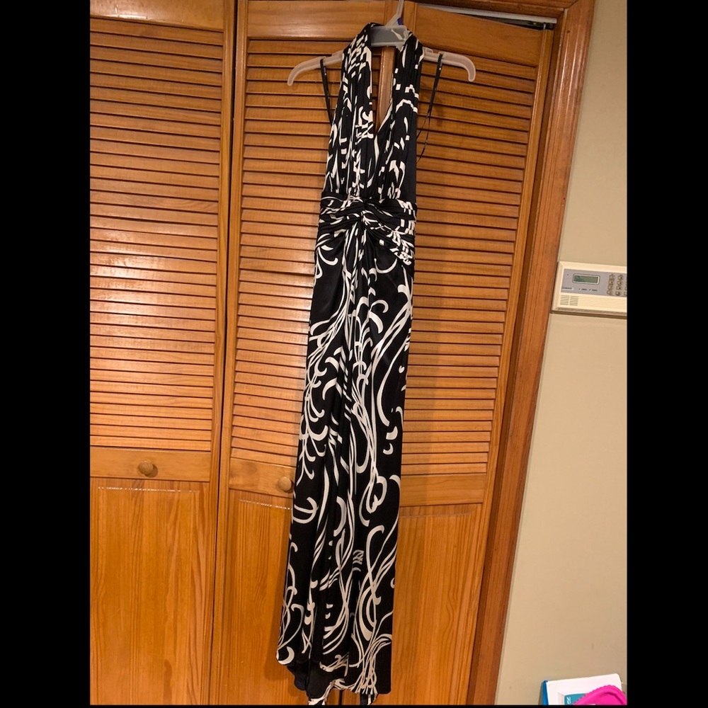 Satin long evening dress